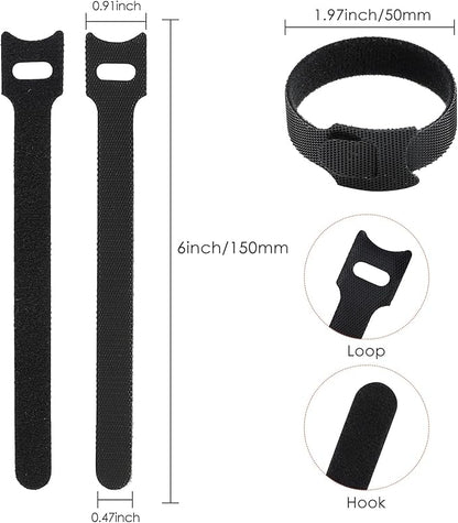 120PCS 6 Inch Cable Ties Reusable Multi-Purpose Wire Ties Cord Organizer Adjustable Cable Management 5 Colors