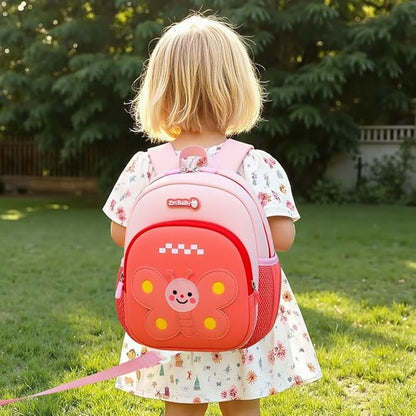 Padgene Toddler Harness Backpacks Safety Leash Kids Anti Lost Kindergarten Preschool Backpack Neoprene Lightweight Animal Schoolbag 3D Cartoon Butterfly Mini Travel Bag for Boys Girls Ages 3-5
