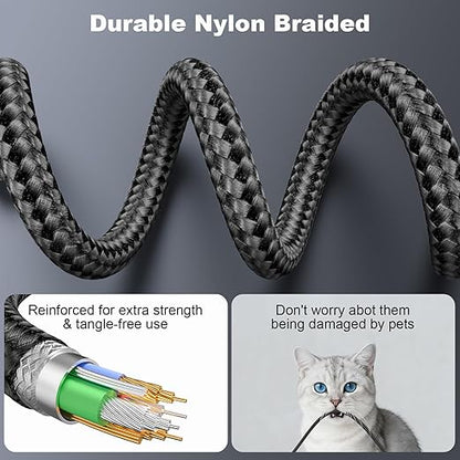 USB C to C Cable 3ft 2Pack Coiled USB C Charger Cable for Car Type C Fast Charging Cable for iPhone 17/16/15/Plus/Pro/Pro Max/Samsung Galaxy S23 Nylon Braided USBC Cable