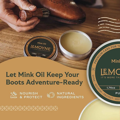 LEMOYNE Leather Shoe Polish Kit – Complete Boot & Shoe Shine Kit for Men – Leather Shoe Care Set & Travel Shoe Cleaning Kit