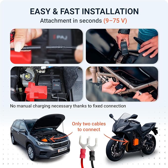 PAJ GPS Vehicle Finder 4G 2.0 - Real-Time GPS Tracker Device for Car, Motorcycles, Trucks, Bike - Direct Connection to Vehicle Battery (9-75V) - Tracking Devices with Alerts - Subscription Required