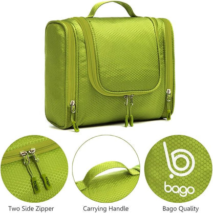 Bago Travel Toiletry Bag for Women and Men X-Large Waterproof Hanging Large Toiletry Bag for Bathroom and Travel Bag for Toiletries Organizer - Makeup Bag (Green)