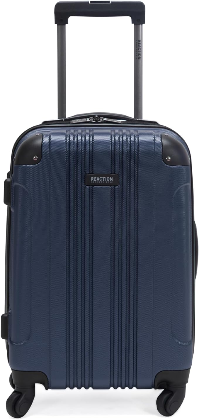 Kenneth Cole REACTION Out of Bounds Lightweight Hardshell 4-Wheel Spinner Luggage, Naval, 20-Inch Carry On