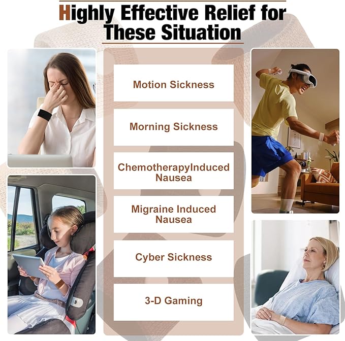 LYJEE Motion Sickness Bands for Adults and Kids Nausea Relief for Pregnant Women Seasickness Wristband for Cruise Ship Essentials