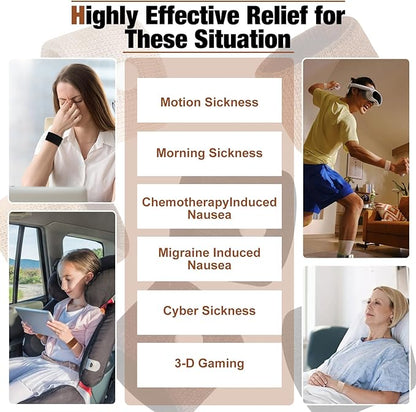 LYJEE Motion Sickness Bands for Adults and Kids Nausea Relief for Pregnant Women Seasickness Wristband for Cruise Ship Essentials