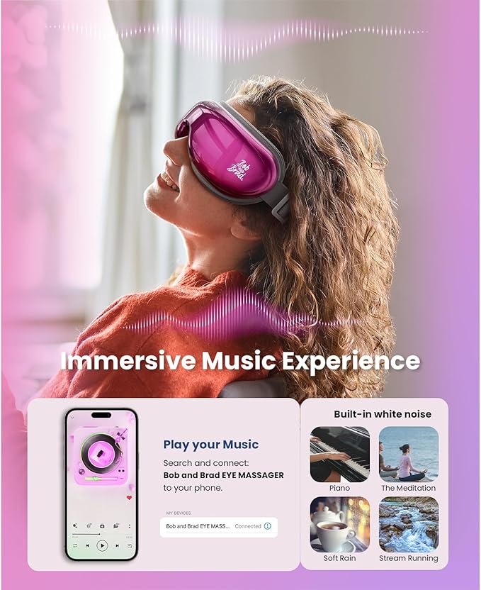BOB AND BRAD Eye Massager with Heat and Cooling, EyeOasis 3 Eye Mask for Migraine FSA Eligible/HSA Eligible, Heated Face Massager for Dry Eye Strain Relief Improve Sleep, Christmas Gifts for Women