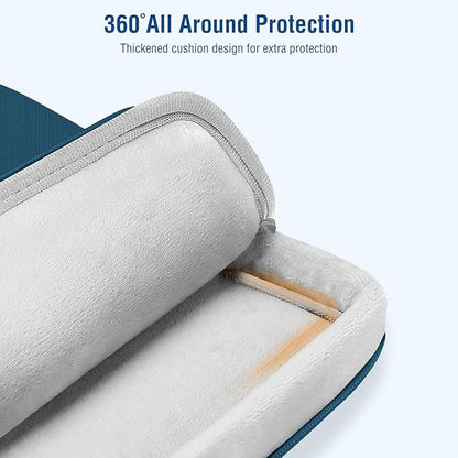 MOSISO 360 Protective Laptop Shoulder Bag Compatible with MacBook Air/Pro, 13-13.3 inch Notebook, Compatible with MacBook Pro 14 inch M5 M4 M3 M2 M1,Matching Color Sleeve with Belt, Teal Green