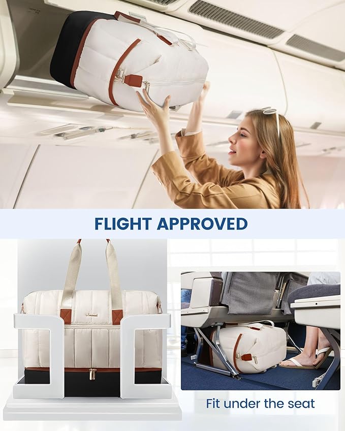 LOVEVOOK Puffer Travel Duffle Bag, Weekender Bags For Women with Shoe Compartment, Carry On Duffel Bags,Hospital Bag for Labor and Delivery