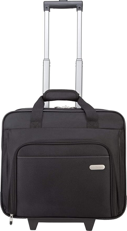 Targus 16 inch Rolling travel laptop case, Black - Travel briefcase and small rolling bag - Spacious foam padded laptop case 16" (TBR003US)