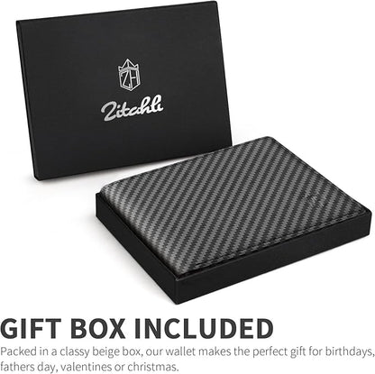 Zitahli Wallet for Men 12 Card Holder Slim Rfid Leather 2 ID Window Wallets With Gift Box Men's Accessories