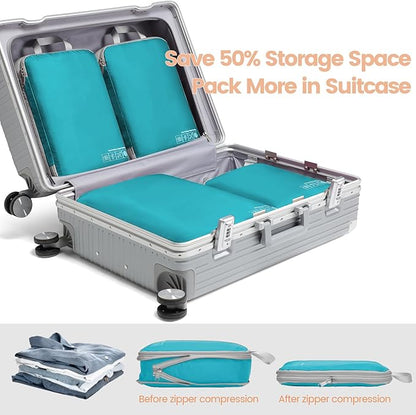 Cambond Compression Packing Cubes for Travel Women - Expandable Travel Bags Luggage Organizers Travel Essentials Compression Cubes for Travel Carry on Suitcases Organizer