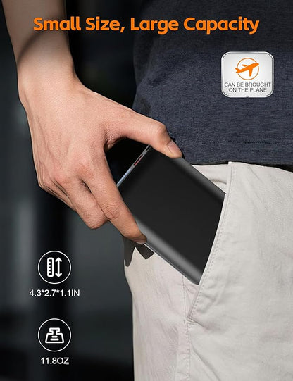 20000mAh Heated Vest Battery Pack – 7.4V DC 4.0mm & USB/Type-C Output Compatible with Heated Apparel and Most USB Heated Vest, Up to 13H Heat, LED Display