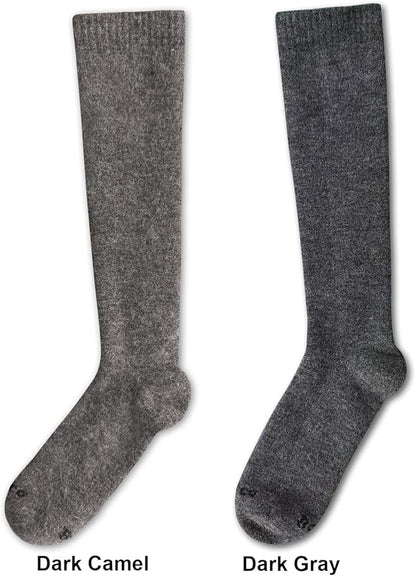 Alpaca Wool Heavyweight 15-25 mmHg Knee High Compression Support Socks Thick Winter Thermal Warm Soft Travel Flying