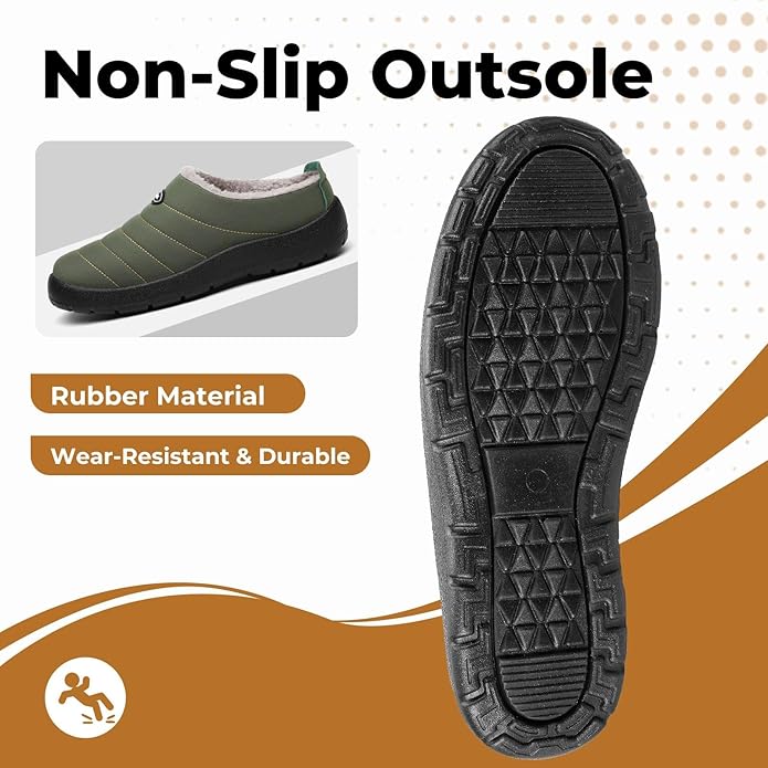 Mishansha Mens Womens House Slippers Warm Fur Lined Winter House Shoes Slip on Cozy Indoor Outdoor Slipper