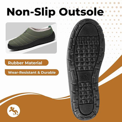 Mishansha Mens Womens House Slippers Warm Fur Lined Winter House Shoes Slip on Cozy Indoor Outdoor Slipper