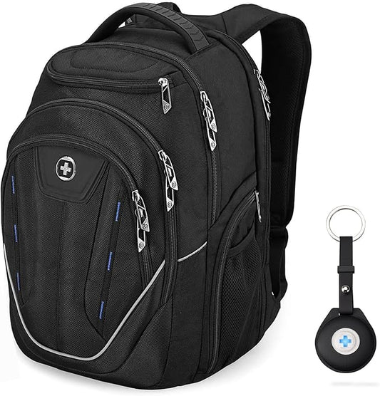 Swissdigital Design TSA Business Laptop Backpack For Men with Apple Find My,Travel Backpack With USB Charging Port,RFID Pockets Presents For Men Fits 15.6 Inch Computer | J16BT9508F-1