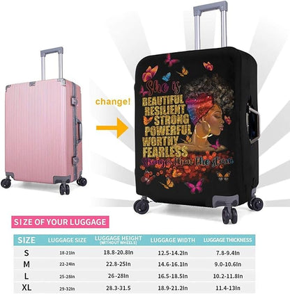 Travel Suitcase Protector African American Girl Elastic Protective Washable Luggage Cover With Concealed Zipper Suitable For 18-32 Inch(XL (for 29-32 inch luggage))