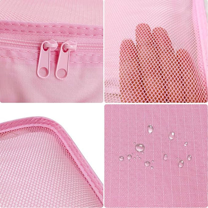 Packing cubes for Travel, CALACH Luggage Organizer Bags 6 Set Packing Cubes for Suitcases Travel Essentials for Carry on Mesh Suitcase Organizer with Shoe Bag (pink)