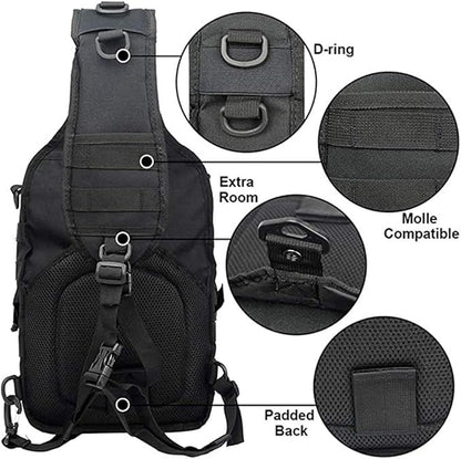 hopopower Tactical Sling Bag, Sport Bag Military Rover Shoulder Backpack EDC Assault Range Bag, Chest Pack Handbag Waterproof