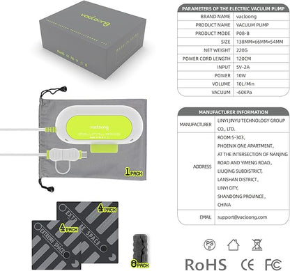 Vacuum Storage Bags for Travel with Portable Electric Pump, 8 Packs Vacuum Seal Bags for Clothing with High Pressure Pump, Compression Packing Space Saver, Portable Travel Bags for Luggage