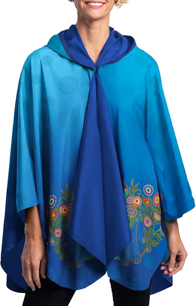 RainCaperLaurel Burch Womens Rain Cape Poncho with Hood - Reversible