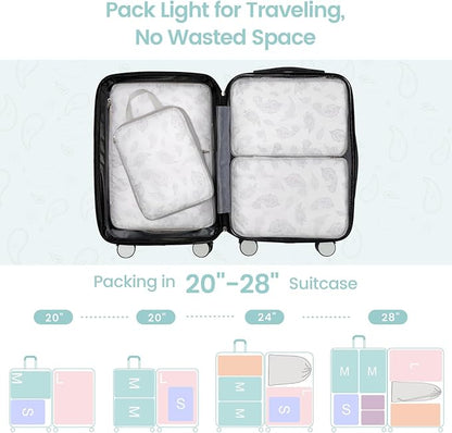 Cambond Compression Packing Cubes for Travel Women - Expandable Travel Bags Luggage Organizers Travel Essentials Compression Cubes for Travel Carry on Suitcases Organizer