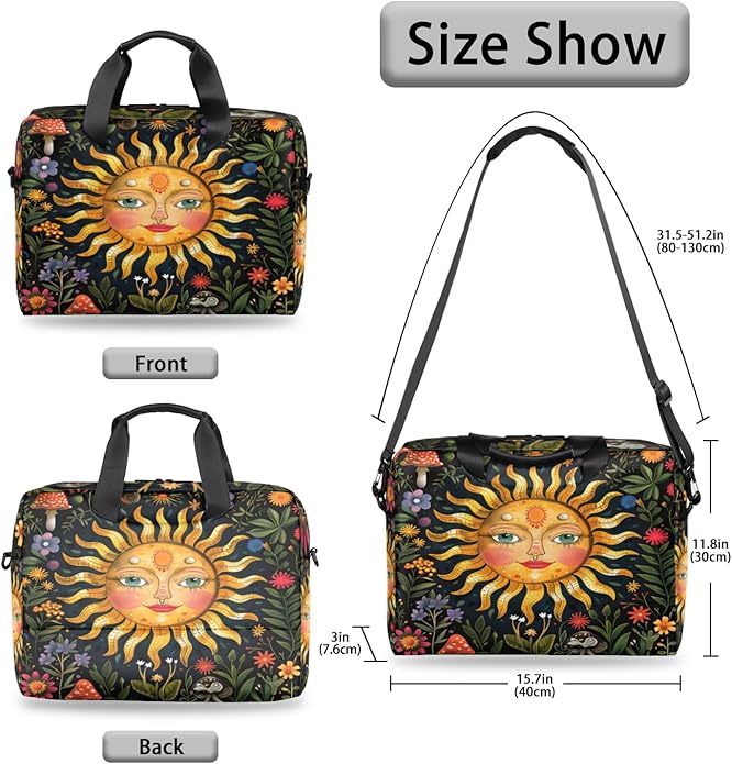 Laptop Bag Bohemian Mandala Laptop Satchel Briefcase Adjustable shoulder Carrying for MacBook Pro 16 inch