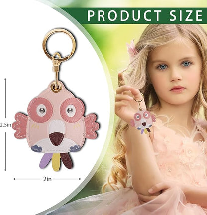 Leather Keychain Case Holder Compatible with Apple AirTag, GPS Airtag Keychain Finder Tracker with Key Ring, Anti-Scratch Protective Air Tag Cover