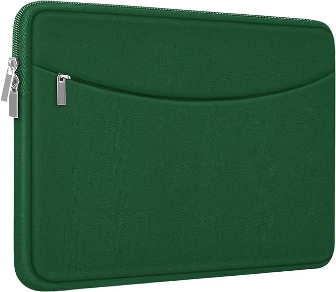 Laptop Sleeve Bag 14 inch, Shockproof Protective Laptop Cover Briefcase Carrying Computer Bag with Accessory Pocket Portable Computer Sleeve for 14" MacBook, HP, Dell, Lenovo, Acer, Green