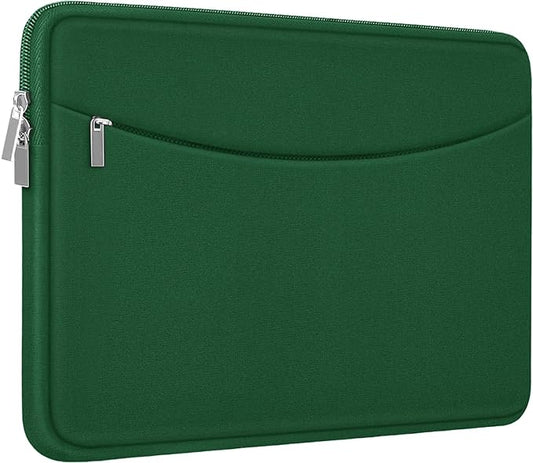 Laptop Sleeve Bag 14 inch, Shockproof Protective Laptop Cover Briefcase Carrying Computer Bag with Accessory Pocket Portable Computer Sleeve for 14" MacBook, HP, Dell, Lenovo, Acer, Green