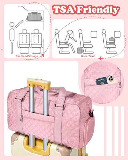 Initial Gym Bag for Girls, Kids Travel Duffel Bag, Graduation Gifts for Her, Personalized Weekender Bag with Shoes Compartment, Gifts for Mom, Girls Gifts for Kids