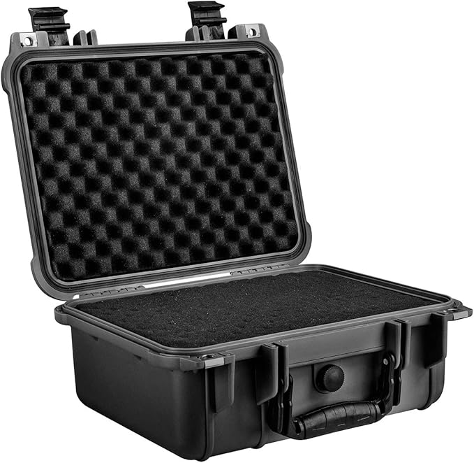 Eylar 13" Protective Hard Camera Case, IP67 Waterproof & Shockproof for Gear, Audio & Video Equipment, Drones, and Tools with Customizable Foam, TSA Approved, 13.37 Inch x 11.62 Inch x 6 Inch (Black)