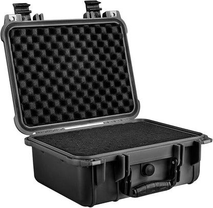 Eylar 13" Protective Hard Camera Case, IP67 Waterproof & Shockproof for Gear, Audio & Video Equipment, Drones, and Tools with Customizable Foam, TSA Approved, 13.37 Inch x 11.62 Inch x 6 Inch (Black)
