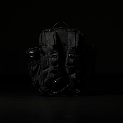 WOLFpak 35L Athletic Gym Backpack - Durable 1000D Waterproof Oxford Material with MOLLE Webbing, Laptop Pocket & Dual Cup Holders, Durable Fitness/Travel/Military Daypack (NightShade Edition)