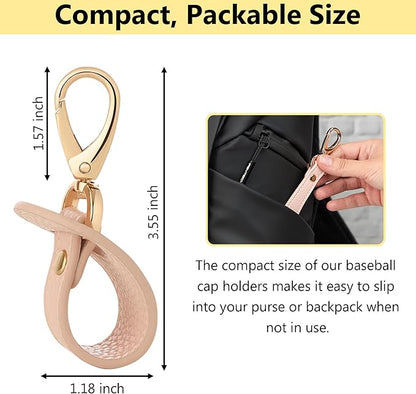 BAREFOOT CARIBOU Hat Clip for Travel, Hands-Free Bag, Backpack, Purse, and Hiking Gear Clip-on Holder Strap for Baseball, Snapback, and Ponytail Caps