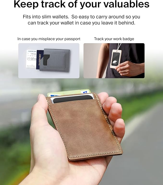 Belkin Apple AirTag Secure Wallet Insert - Thin Wallet Holder - Ultra Slim & Flexible Credit Card Size Insert for Purse, Handbag, Pocket, Backpack - Accessories for Apple AirTag - Black (2-Pack)