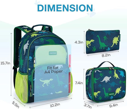 mommore Kids Backpack for Boys Girls Preschool Kindergarten Backpacks Lightweight Elementary School Bookbag with Lunch Box