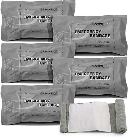 Primacare WB-7706 5-Pack Israeli Bandages – 6" Emergency Trauma Wound Dressing, Vacuum-Sealed, Sterile, Bleeding Control for First Aid, Tactical, Military, EMT & Survival Kits