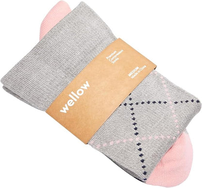 Wellow Premium Socks (Compression Socks - Regular) for Men & Women, Made with Viscose from Bamboo, Knee High, 18-25 mmHg