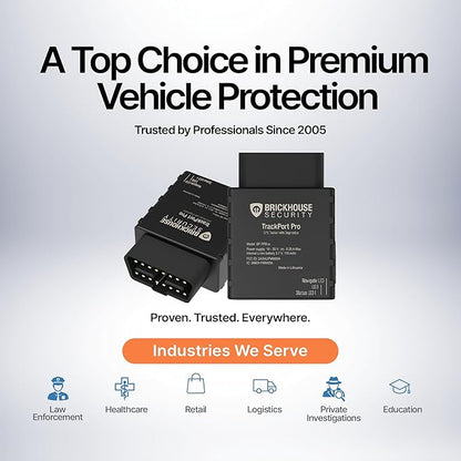 Brickhouse Security TrackPort Pro - Diagnostic GPS Tracker for Vehicles, Car Location, Speed, Battery Health, Mileage, Vehicle Diagnostic Data Report - Plugs into OBD Port - Subscription Required