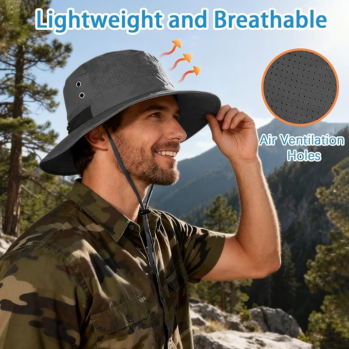Sun Bucket Hat for Men Women Fishing Beach Safari Hats for Golf Hiking Hunting Outdoor UPF 50+