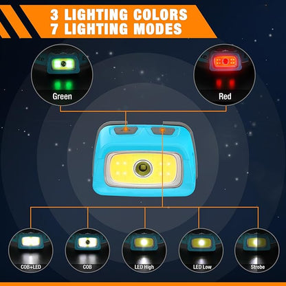 EverBrite Rechargeable Headlamp, 350 Lumens Headlamp with Red Light and Memory Function, 7 Modes Running Headlamp, Bright Headlamps for Camping, Fishing, Hunting, Night Vision