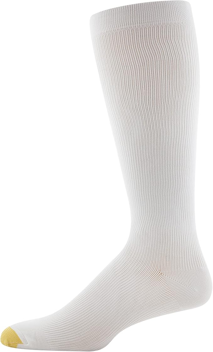 GOLDTOE Men's Mild Compression Over The Calf Socks, Multipairs