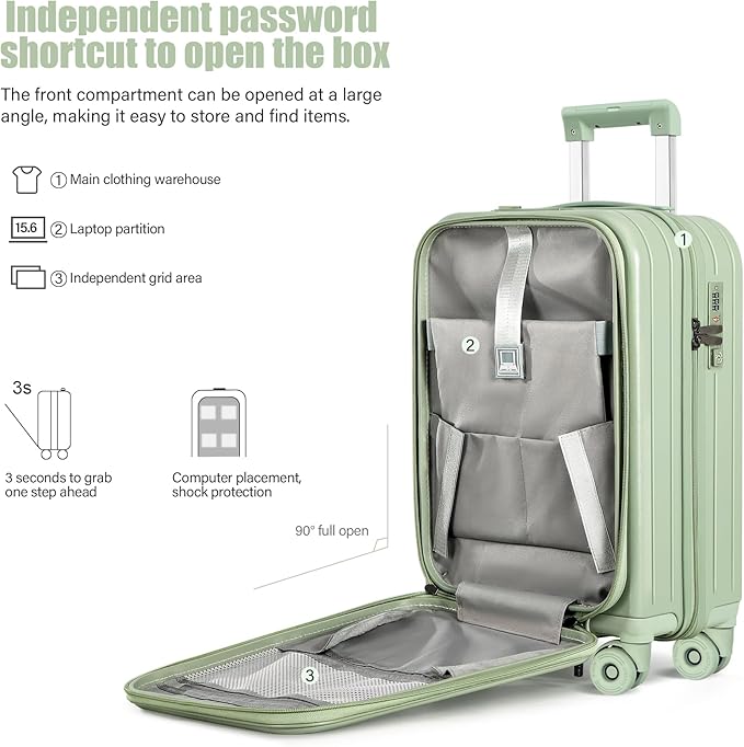 Luggage Sets 2 Piece Top Opening PC Hardside Suitcase with Spinner Wheel TSA Luggage(white)