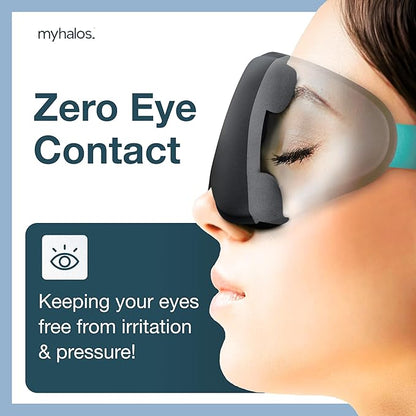 MyHalos® Sleep Mask – 3D Blackout Eye Mask for Women & Men, Side Sleepers, Zero Pressure Memory Foam Eyelash Friendly, Breathable, Sleep Aid for Travel, Shift Work, Light Sensitivity Relief
