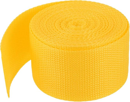 MECCANIXITY Lightweight Polypropylene Webbing Strap 2" 5 Yard Backpack Strapping Band Dark Yellow for Outdoor Luggage Cargo Straps