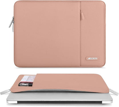 MOSISO Laptop Case 13 inch, 13 inch Laptop Sleeve Compatible with MacBook Air M4 M3 M2 M1 2025-2018 / Pro M2 M1 2025-2016, Polyester Vertical Computer Sleeve Bag with Pocket, Salmon Pink