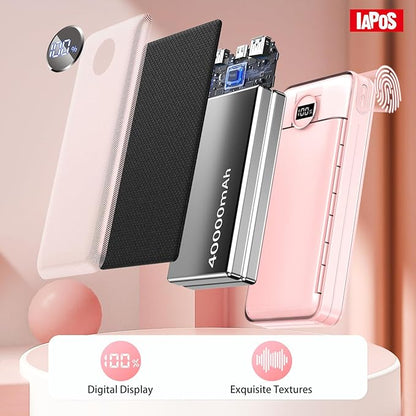 Portable Charger 40000mah Power Bank, USB-C (22.5W) Fast Charging Battery Pack Portable Phone Charger for iPhone 16 Pro/16/15/14/13 Series, Android Samsung Galaxy, Battery Bank for Travel Camping