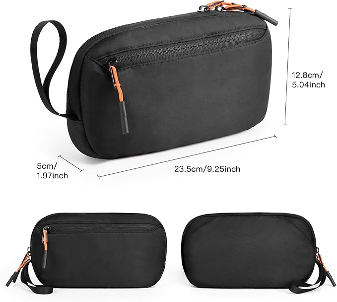 Cable Organizer Bag, Charger Organizer Pouch Case for Travel Accessories/Airplane Essentials/Electronics Tech Gadgets (Black)