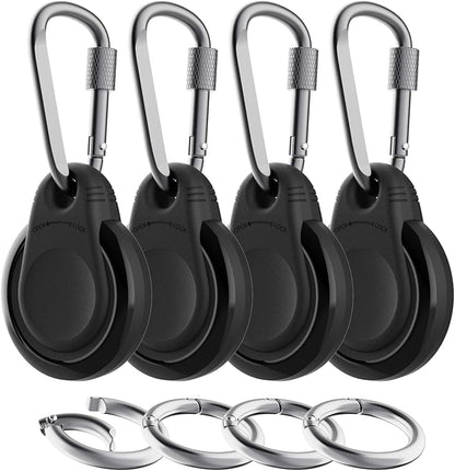 Waterproof Holder for AirTag Keychain Lock Case for Apple AirTags Keyring Durable Lightweight Cover for AirTag for Keys Kids Luggage Backpacks Pet Collar Black 4Pack